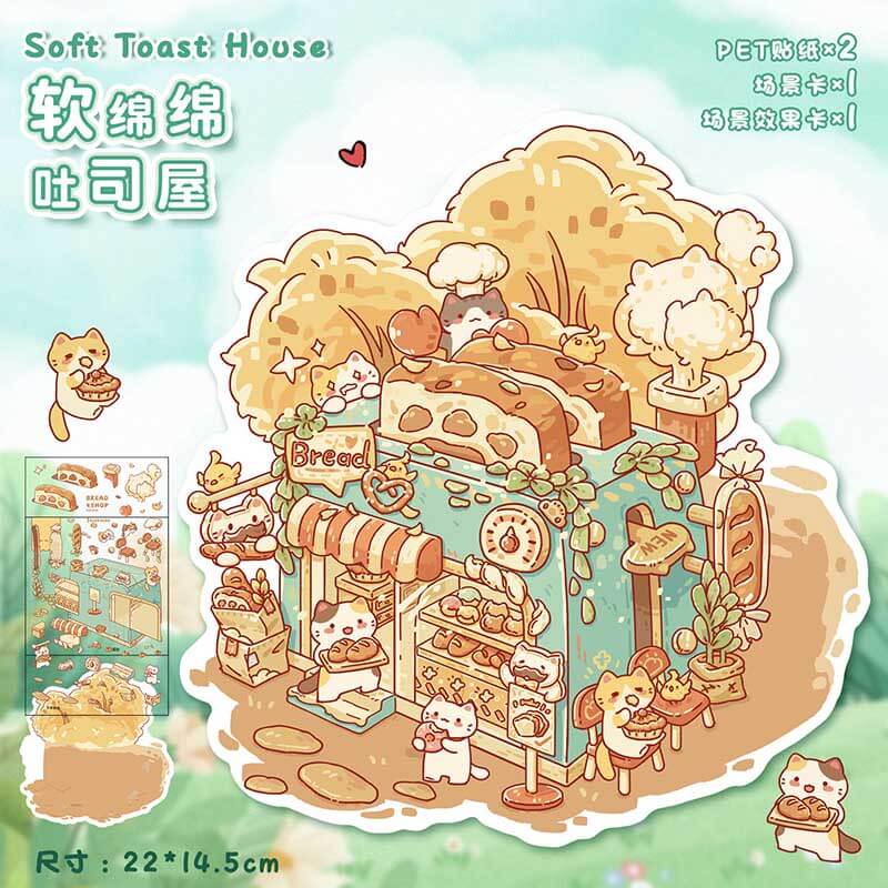 Teacup Tales DIY 3D Scene Stickers 4 Cute Miniature Scenes