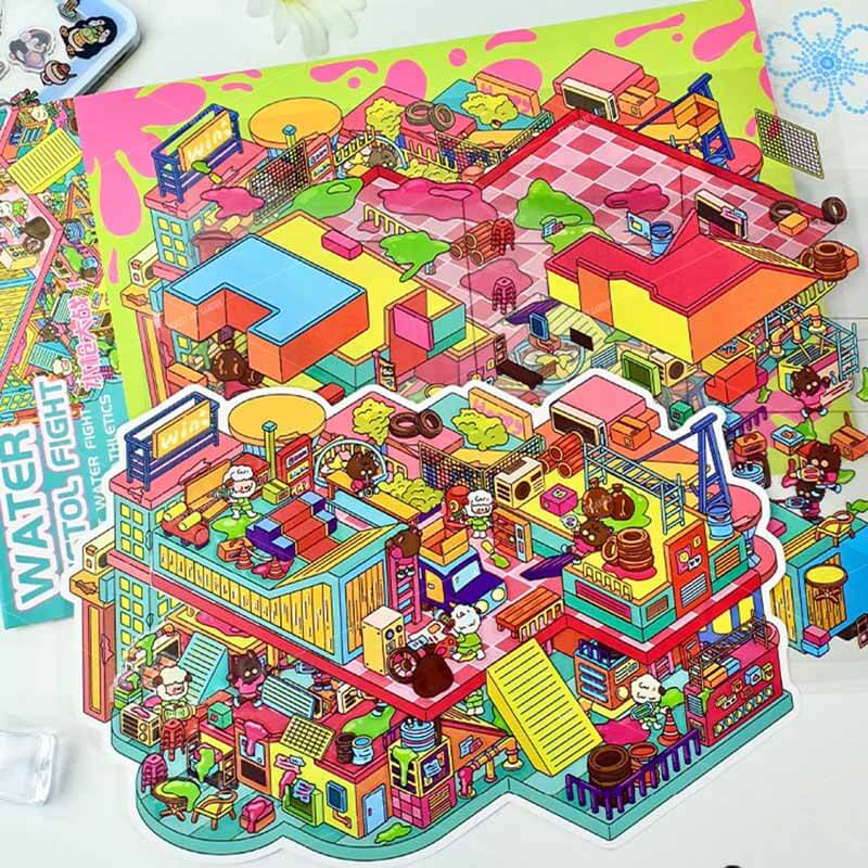 The Haunted Carnival DIY 3D Scene Stickers 2 Cute Miniature Scenes