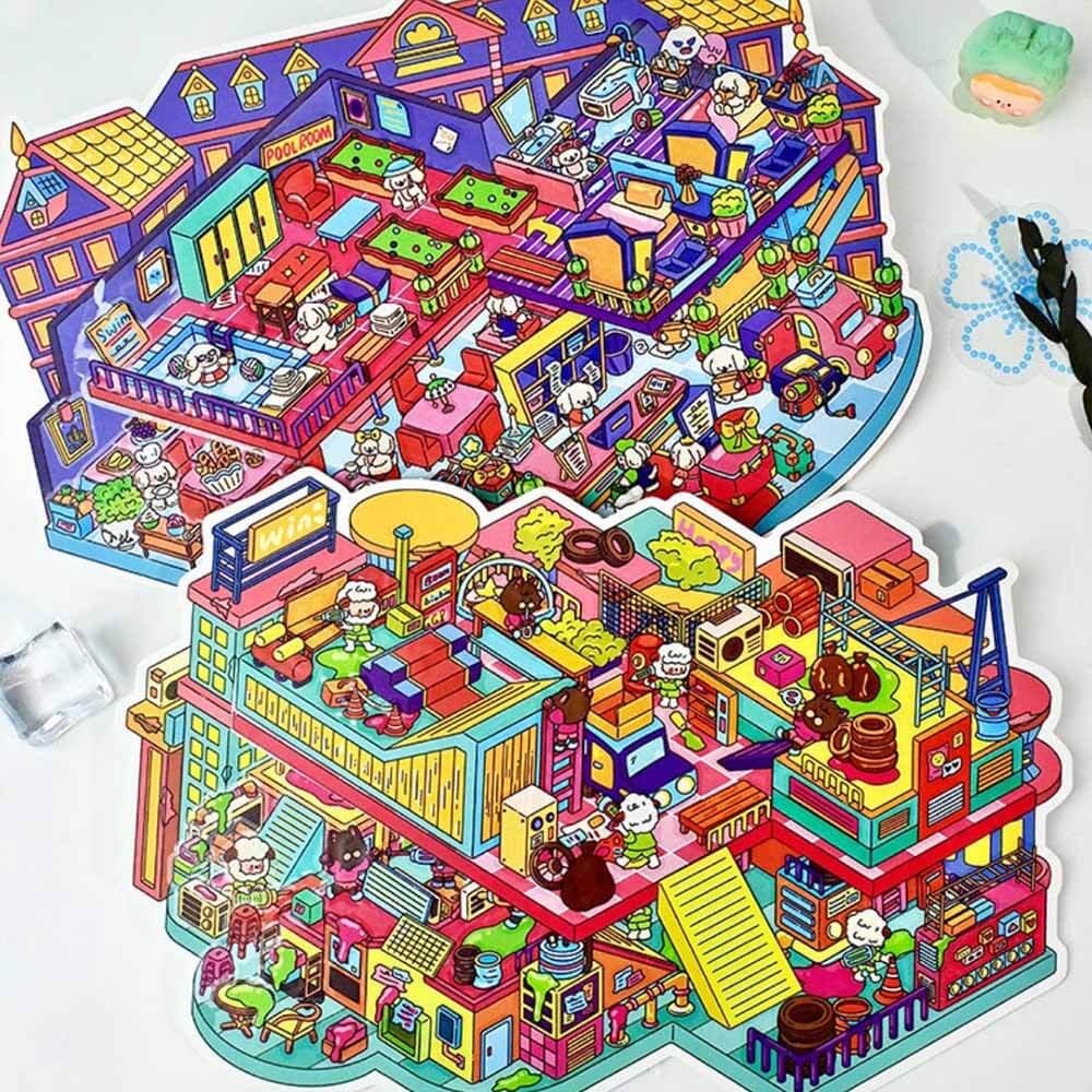 The Haunted Carnival DIY 3D Scene Stickers 2 Cute Miniature Scenes