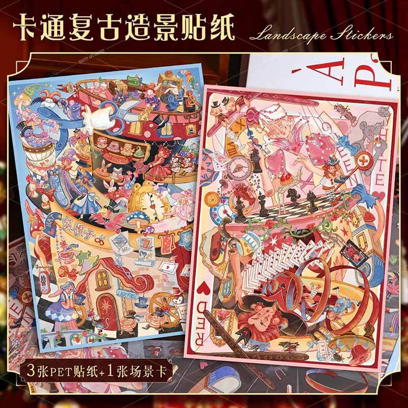 The Wonderland of Hats DIY 3D Scene Stickers 2 Cute Miniature Scenes