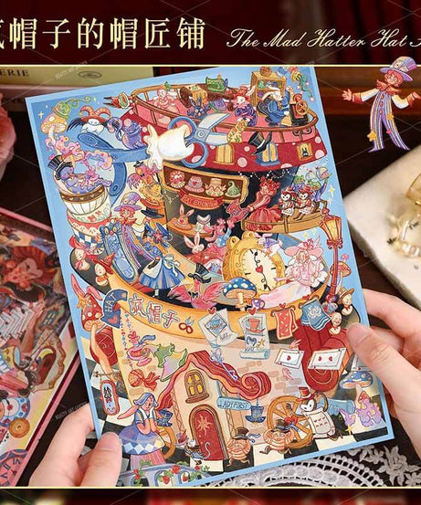 The Wonderland of Hats DIY 3D Scene Stickers 2 Cute Miniature Scenes