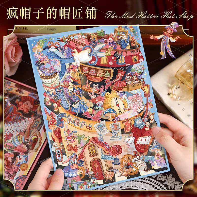 The Wonderland of Hats DIY 3D Scene Stickers 2 Cute Miniature Scenes