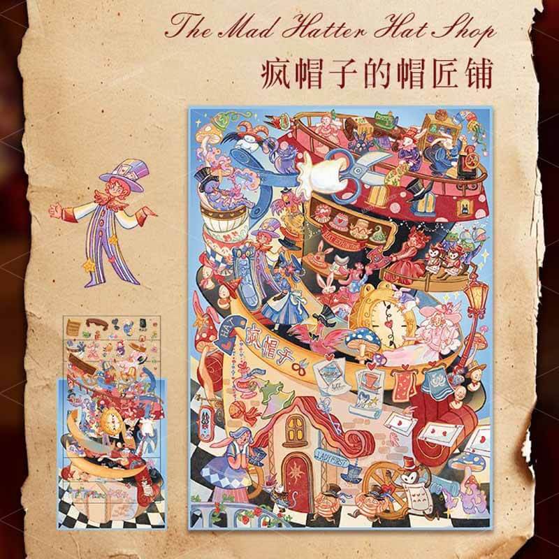 The Wonderland of Hats DIY 3D Scene Stickers 2 Cute Miniature Scenes