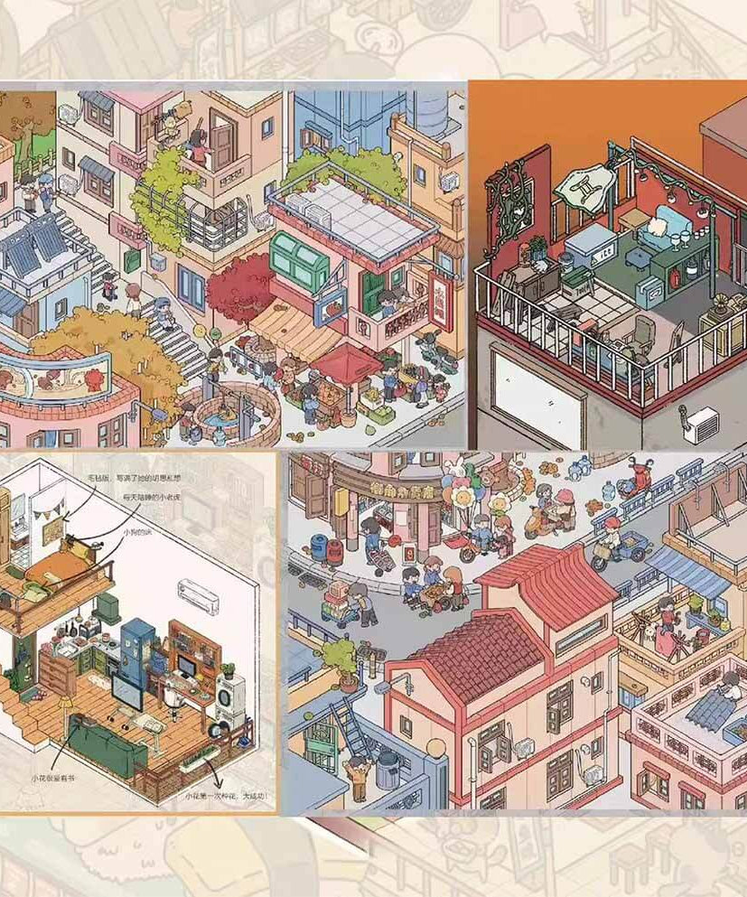 Tiny Town Tales DIY 3D Scene Stickers 4 Cute Miniature Scenes