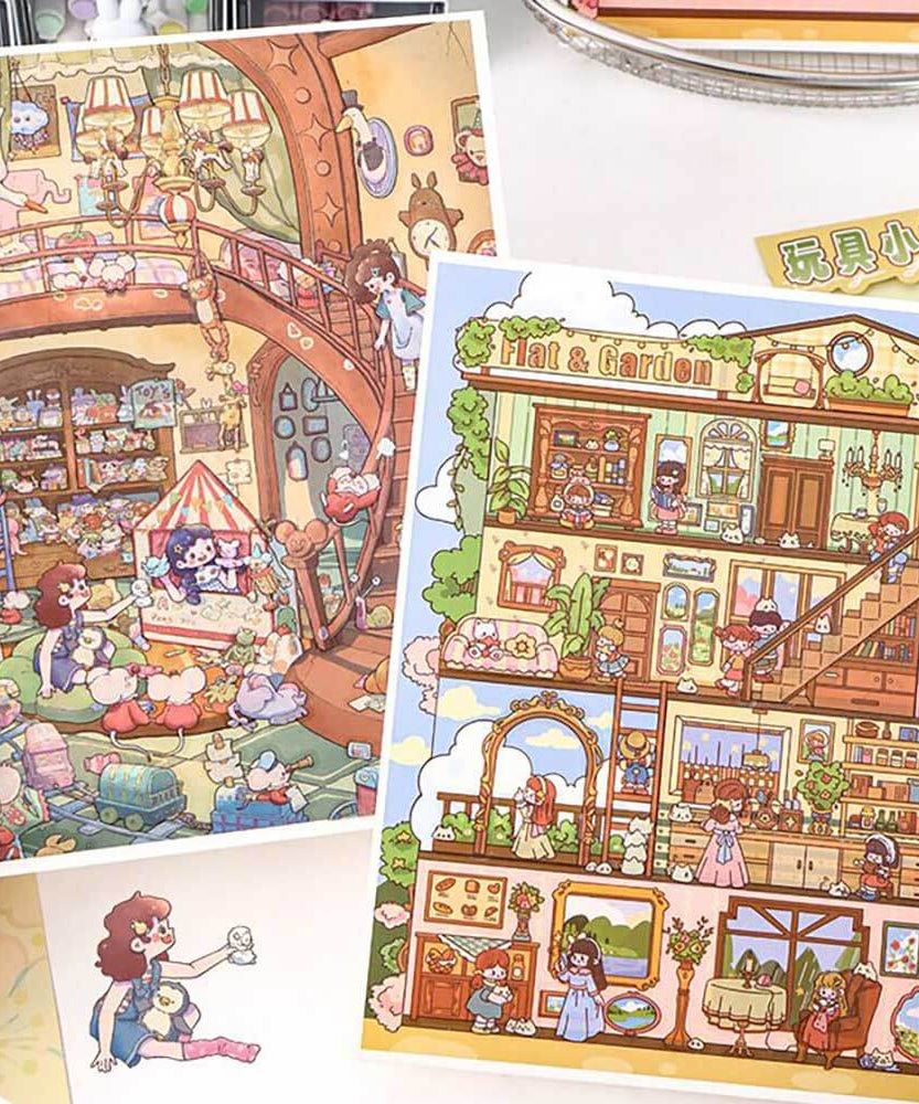 Toyland Reverie DIY 3D Scene Stickers 2 Cute Miniature Scenes