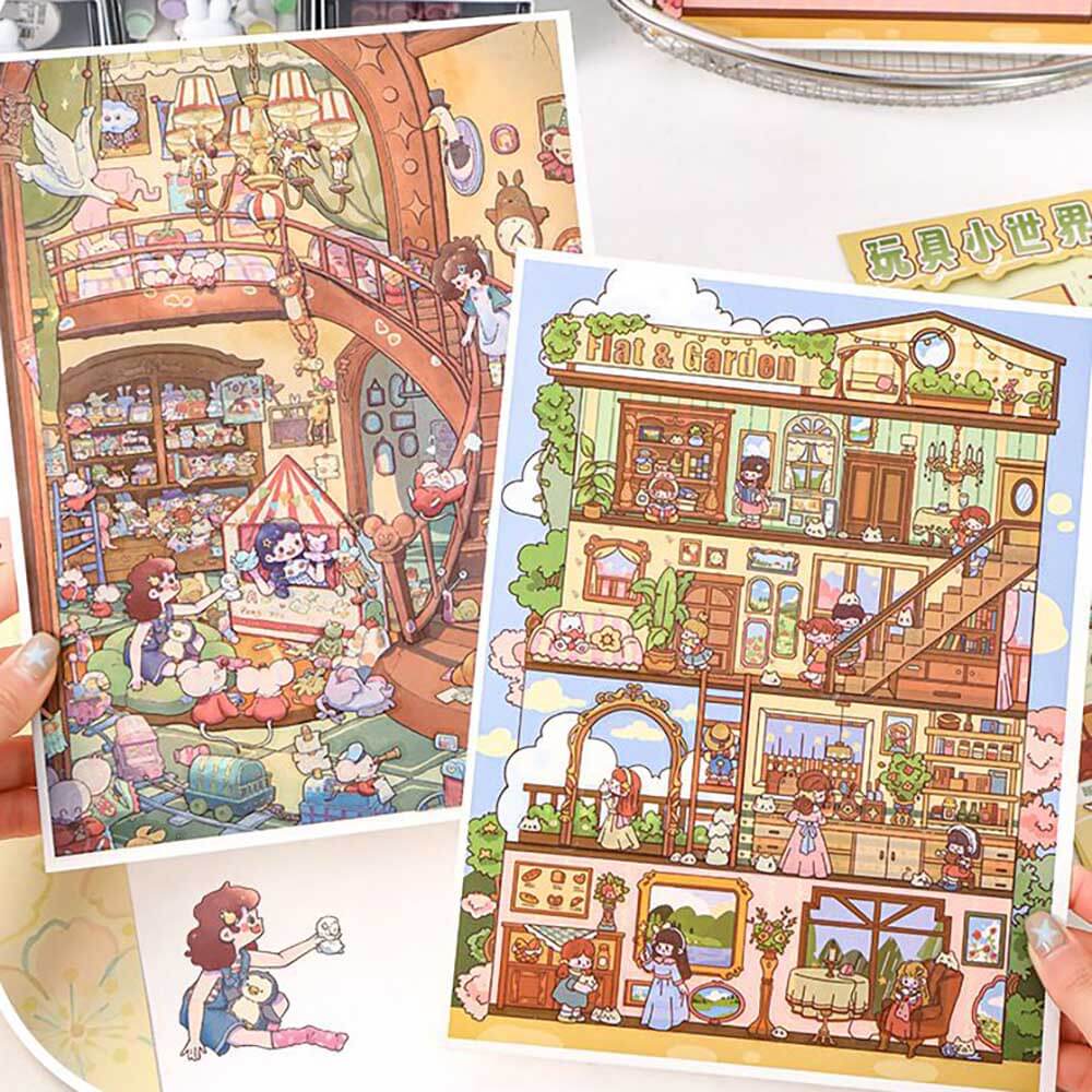 Toyland Reverie DIY 3D Scene Stickers 2 Cute Miniature Scenes