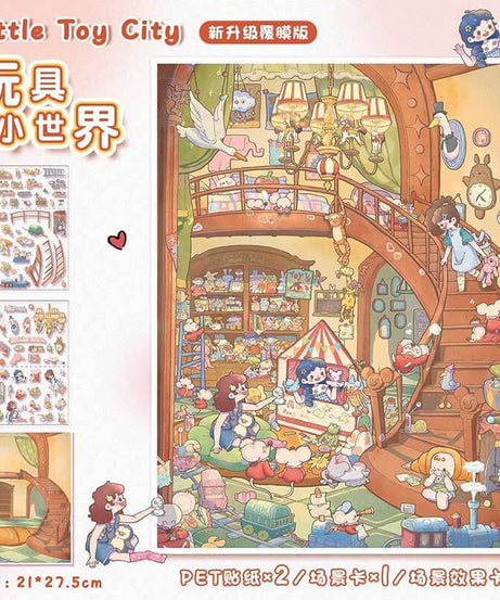 Toyland Reverie DIY 3D Scene Stickers 2 Cute Miniature Scenes