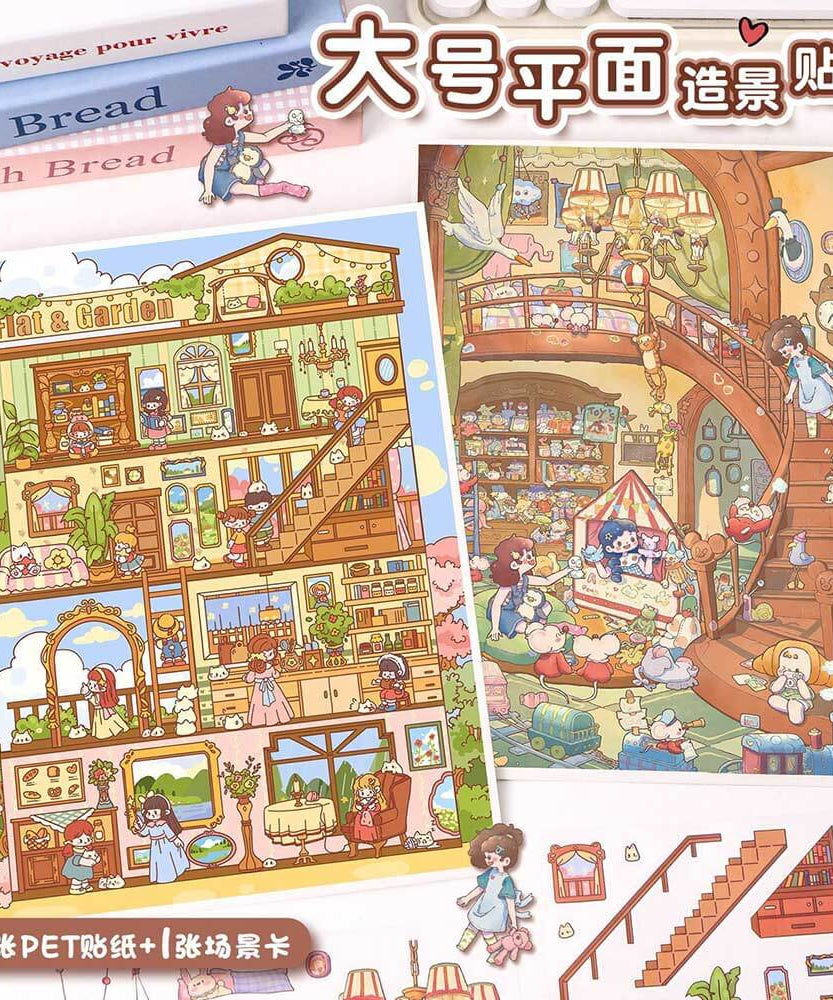 Toyland Reverie DIY 3D Scene Stickers 2 Cute Miniature Scenes