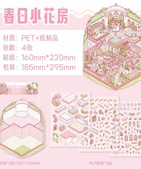 Tranquil Paradise DIY 3D Scene Stickers 3 Cute Miniature Scenes