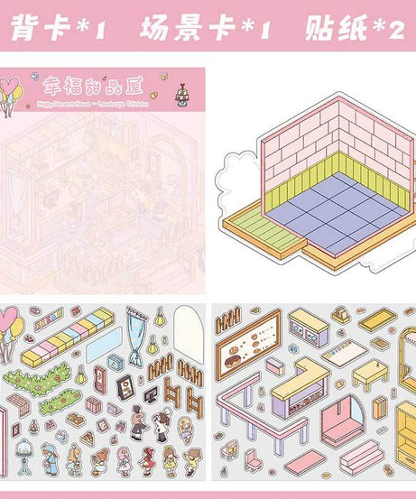 Urban Escapes DIY 3D Scene Stickers 4 Cute Miniature Scenes