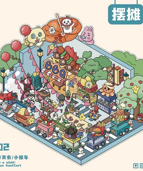 Urban Escapes DIY 3D Scene Stickers 4 Cute Miniature Scenes