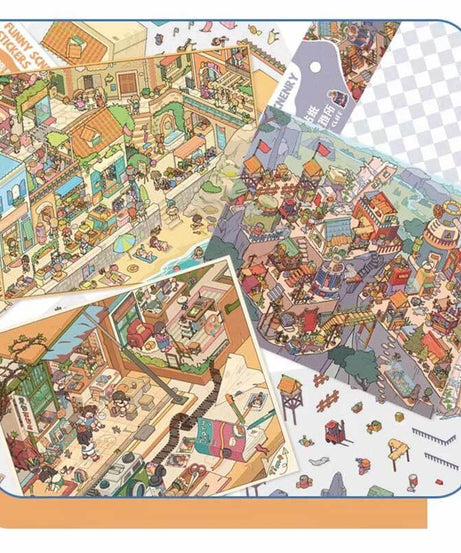 Urban Strolls DIY 3D Scene Stickers 5 Cute Miniature Scenes