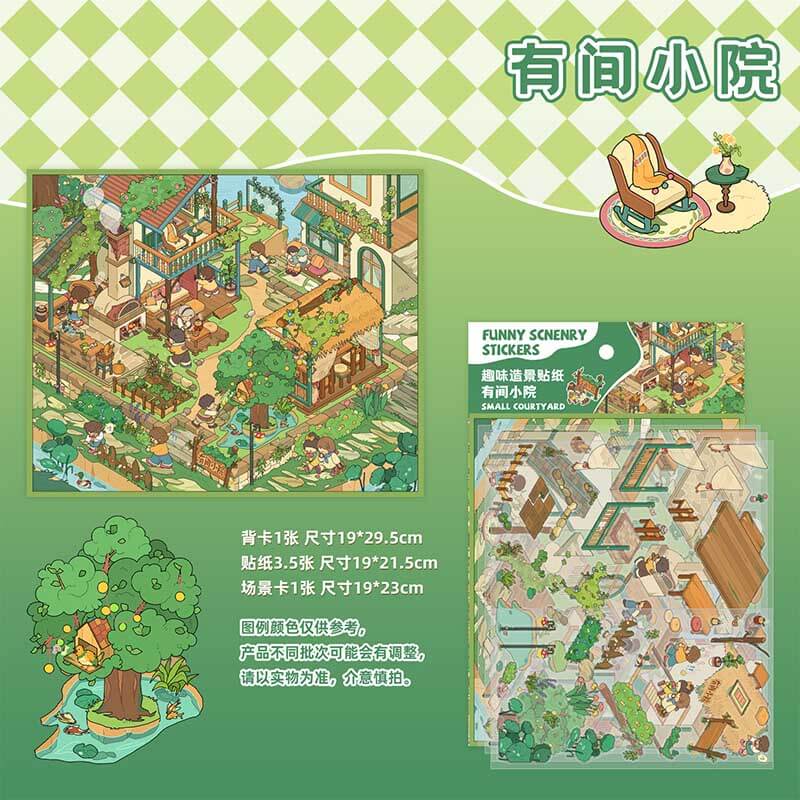 Urban Strolls DIY 3D Scene Stickers 5 Cute Miniature Scenes