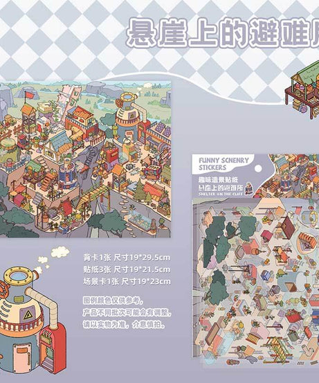 Urban Strolls DIY 3D Scene Stickers 5 Cute Miniature Scenes