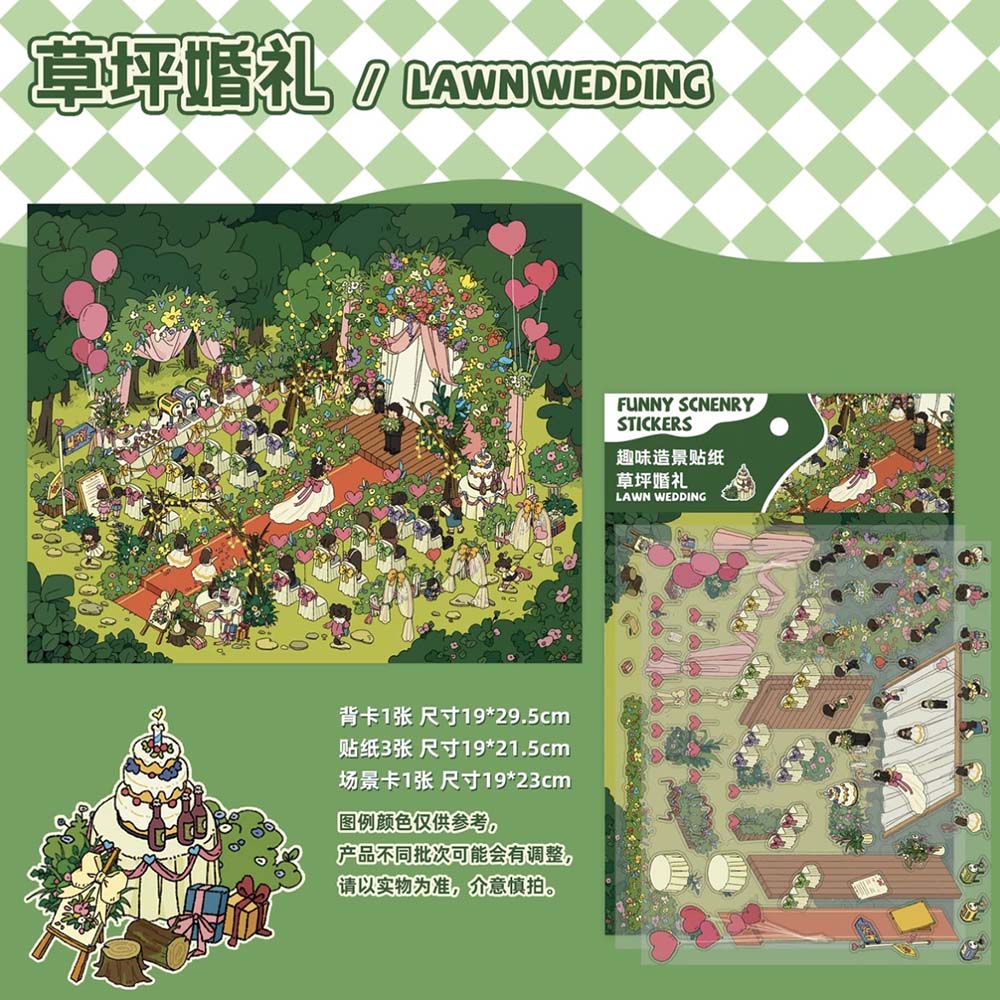 Wonderful Nook Collection Scene Stickers - 4 Cute Miniature Scenes