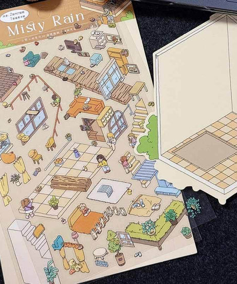 Verses in Mist DIY 3D Scene Stickers 4 Cute Miniature Scenes