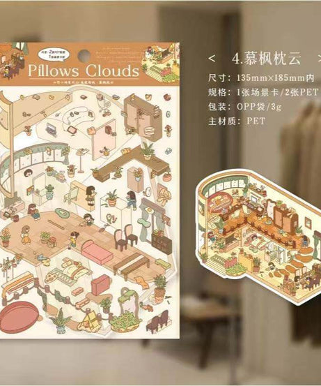 Verses in Mist DIY 3D Scene Stickers 4 Cute Miniature Scenes