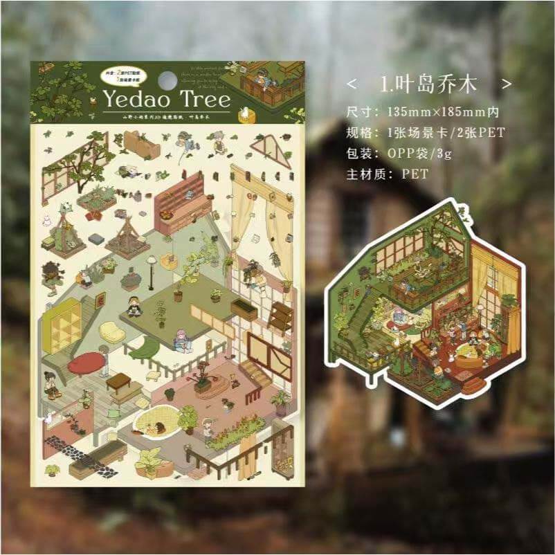Verses in Mist DIY 3D Scene Stickers 4 Cute Miniature Scenes