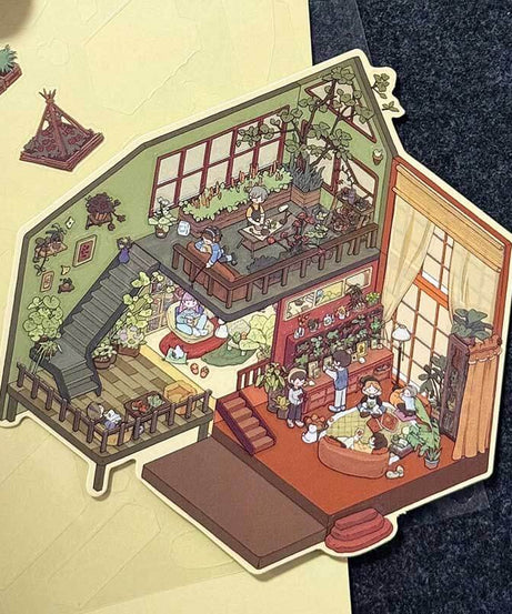 Verses in Mist DIY 3D Scene Stickers 4 Cute Miniature Scenes