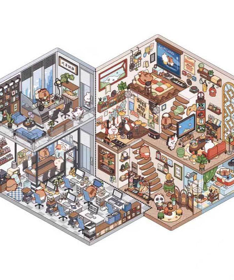 Wedding March DIY 3D Scene Stickers 2 Cute Miniature Scenes