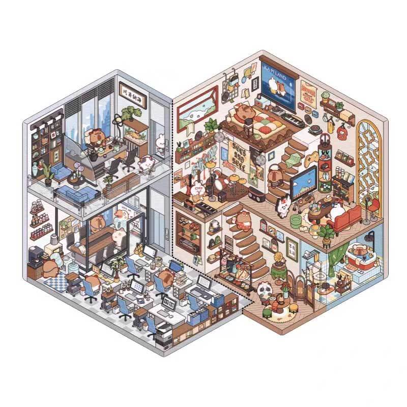 Wedding March DIY 3D Scene Stickers 2 Cute Miniature Scenes