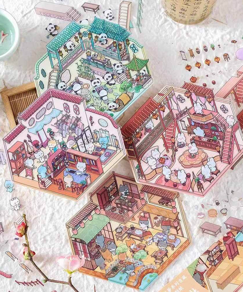 Kinsale Collection DIY 3D Scene Stickers - 4 Lovely Miniature Scenes