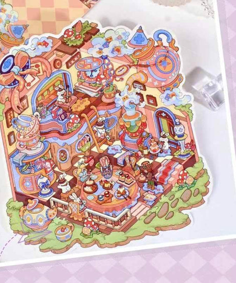 Whimsical Hour DIY 3D Scene Stickers 2 Cute Miniature Scenes
