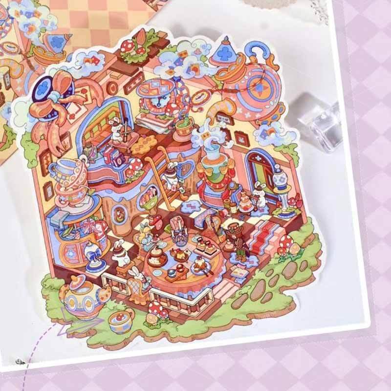 Whimsical Hour DIY 3D Scene Stickers 2 Cute Miniature Scenes