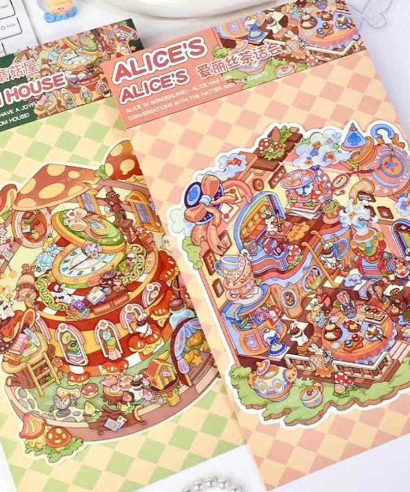 Whimsical Hour DIY 3D Scene Stickers 2 Cute Miniature Scenes