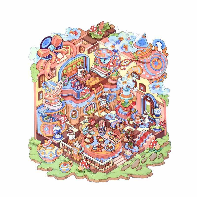 Whimsical Hour DIY 3D Scene Stickers 2 Cute Miniature Scenes