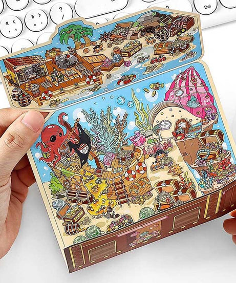 Whimsical Treasures DIY 3D Scene Stickers 4 Cute Miniature Scenes