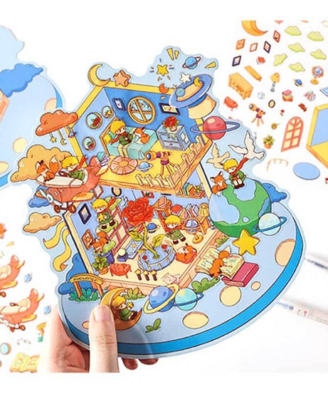 Whimsy Tale Dwellings DIY 3D Scene Stickers 4 Cute Miniature Scenes
