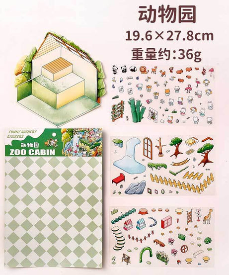 Wonder Spots DIY 3D Scene Stickers 4 Cute Miniature Scenes
