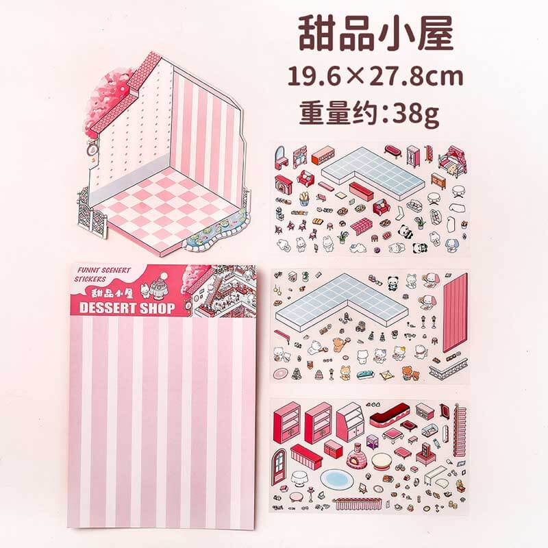 Wonder Spots DIY 3D Scene Stickers 4 Cute Miniature Scenes