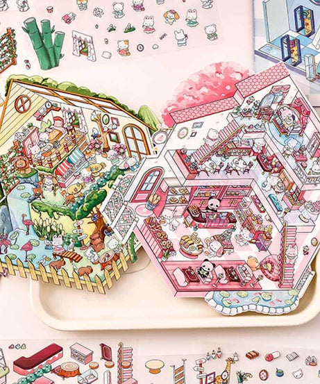 Wonder Spots DIY 3D Scene Stickers 4 Cute Miniature Scenes
