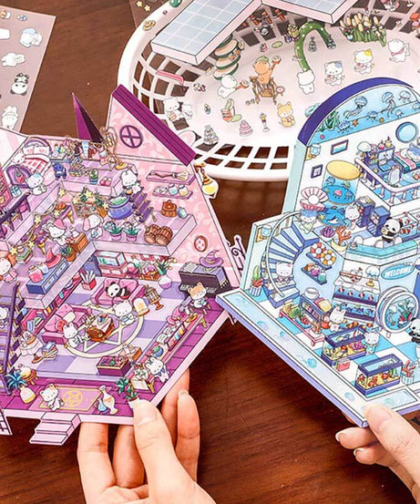 Wonder Spots DIY 3D Scene Stickers 4 Cute Miniature Scenes