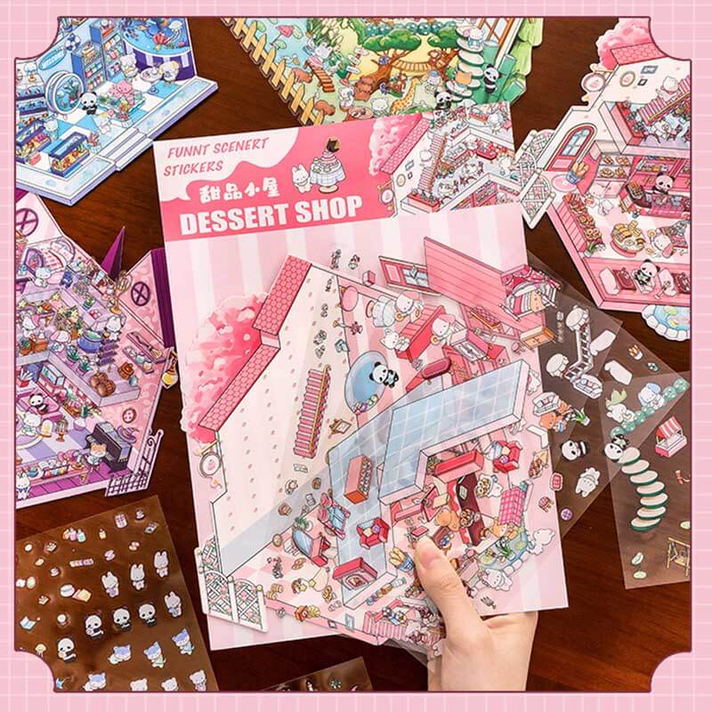 Wonder Spots DIY 3D Scene Stickers 4 Cute Miniature Scenes