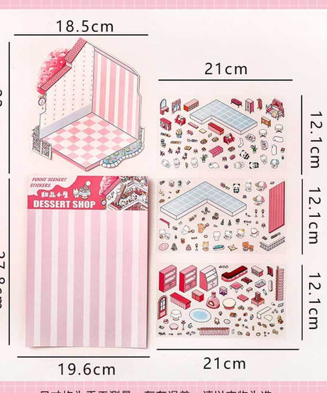 Wonder Spots DIY 3D Scene Stickers 4 Cute Miniature Scenes