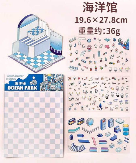 Wonder Spots DIY 3D Scene Stickers 4 Cute Miniature Scenes