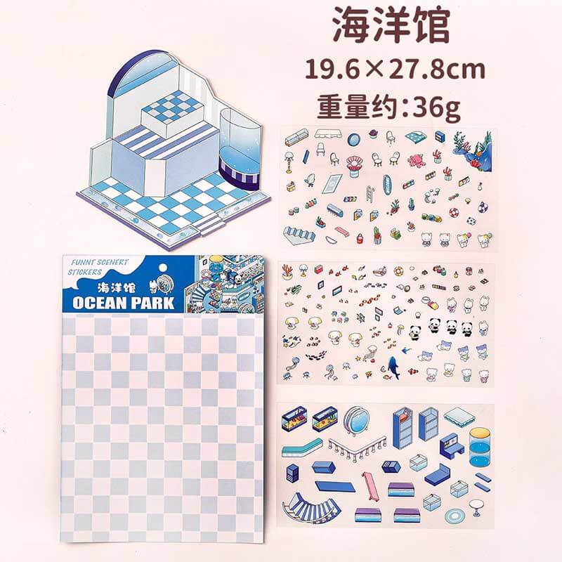 Wonder Spots DIY 3D Scene Stickers 4 Cute Miniature Scenes