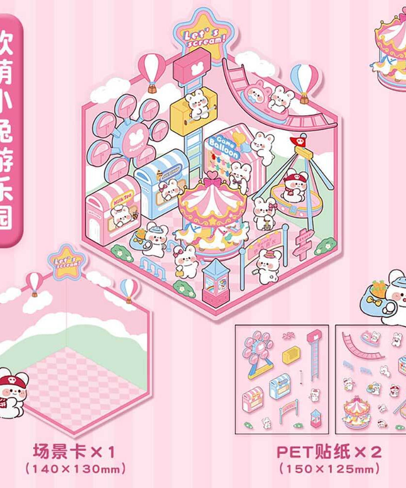 Wonderful Shop DIY 3D Scene Stickers 4 Cute Miniature Scenes