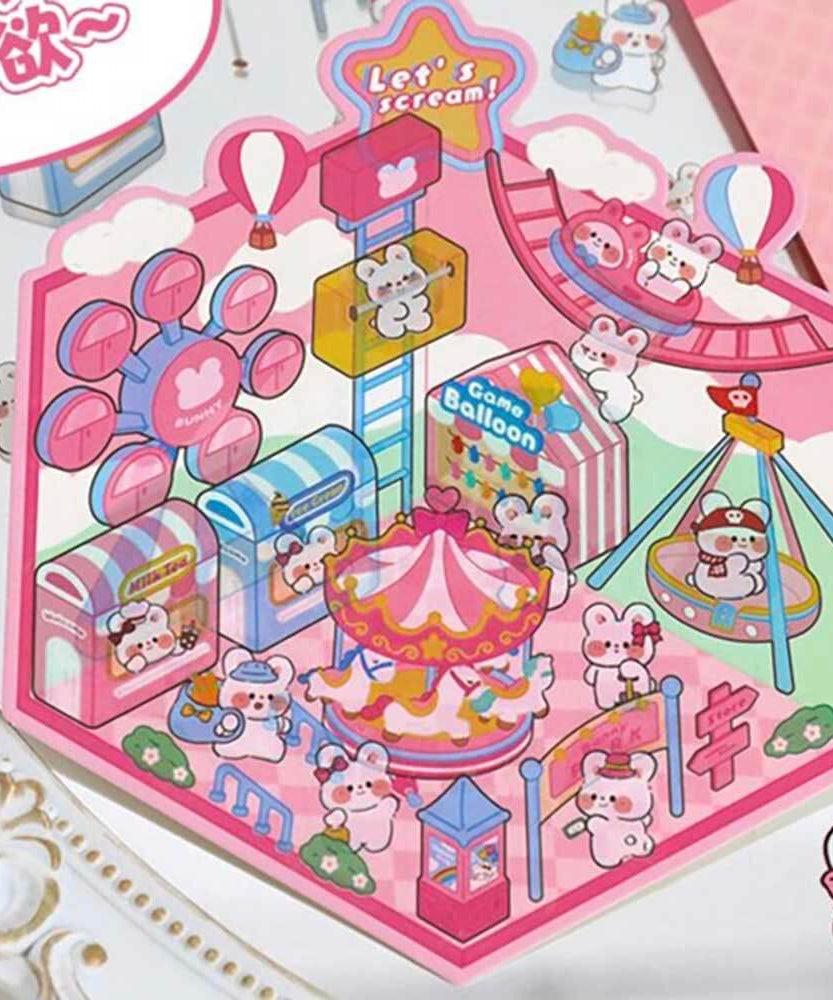 Wonderful Shop DIY 3D Scene Stickers 4 Cute Miniature Scenes