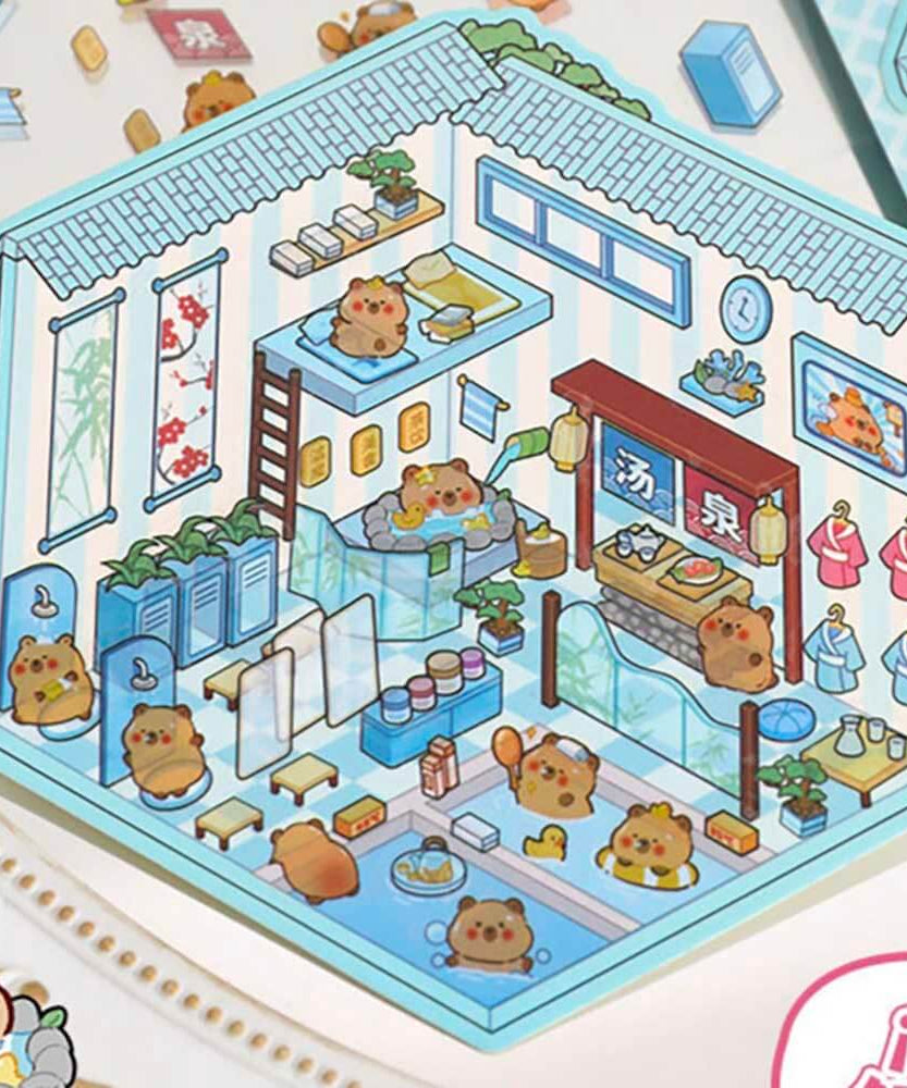 Wonderful Shop DIY 3D Scene Stickers 4 Cute Miniature Scenes