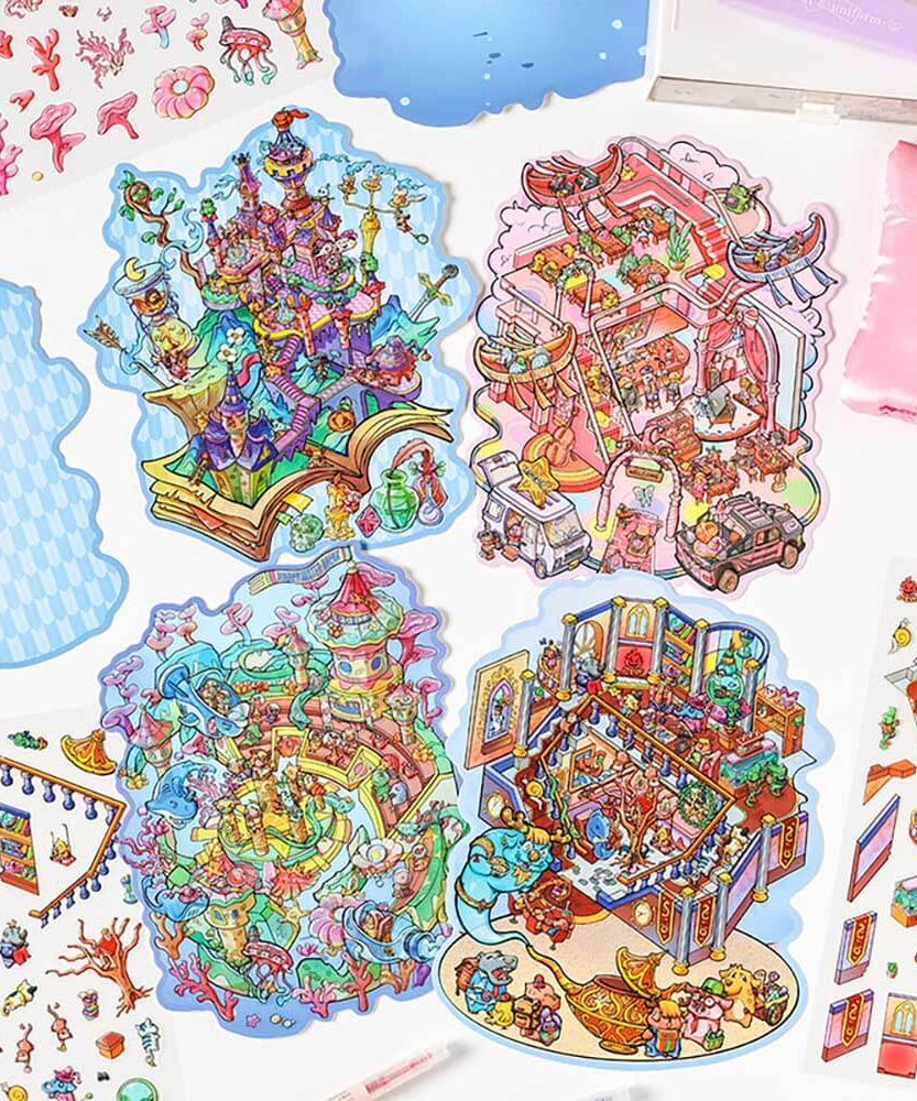 Wonders of Magic DIY 3D Scene Stickers 4 Cute Miniature Scenes
