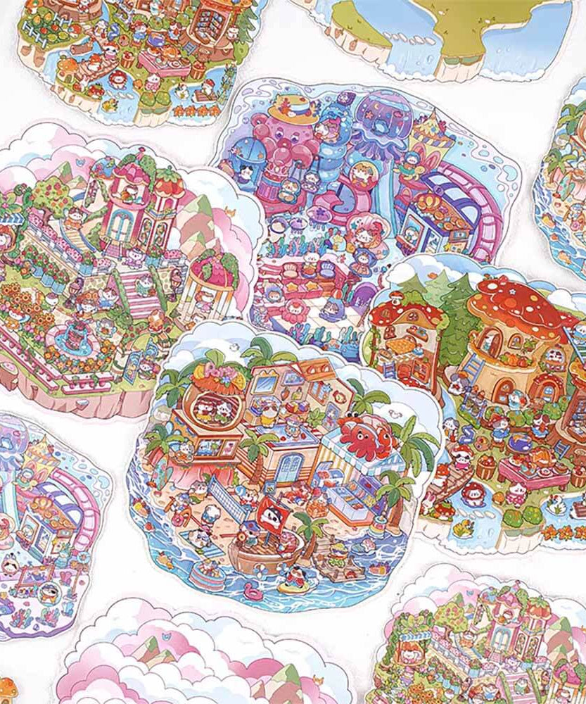 Meow Dreams DIY 3D Scene Stickers 4 Cute Miniature Scenes