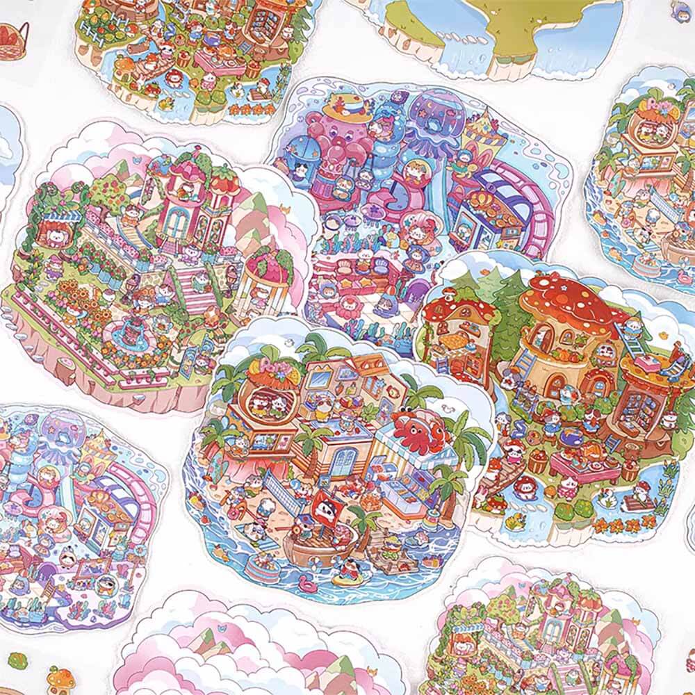 Meow Dreams DIY 3D Scene Stickers 4 Cute Miniature Scenes