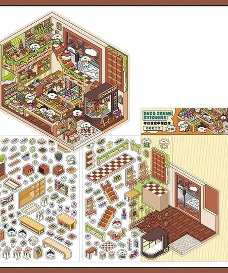 Chocolate Workshop DIY 3D Scene Stickers 4 Cute Miniature Scenes