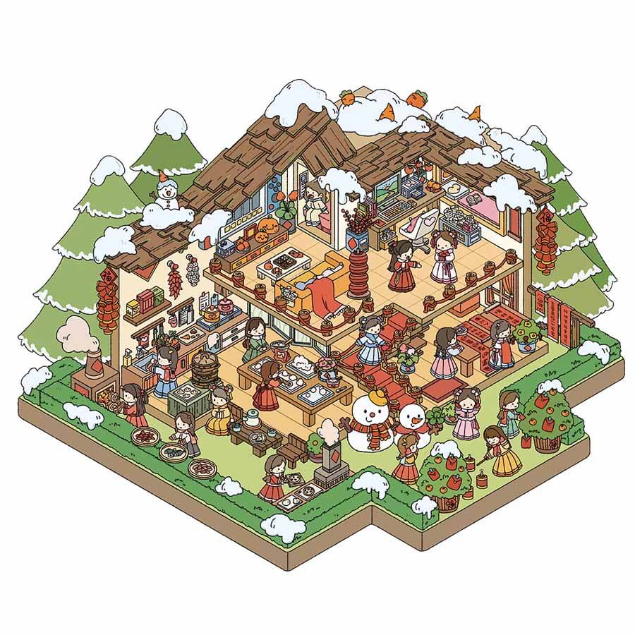 Magic Potion Shop DIY 3D Scene Stickers 4 Cute Miniature Scenes