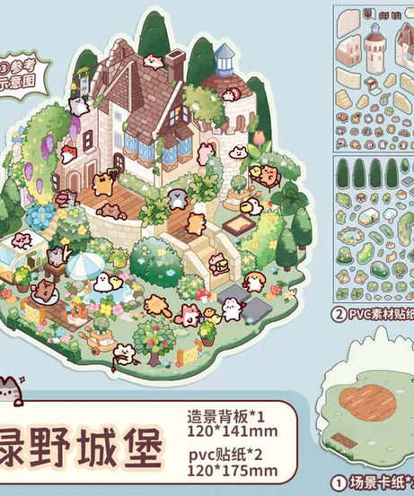Wonderful Fairy House Collection Scene Stickers 4 Adorable Miniature Scenes