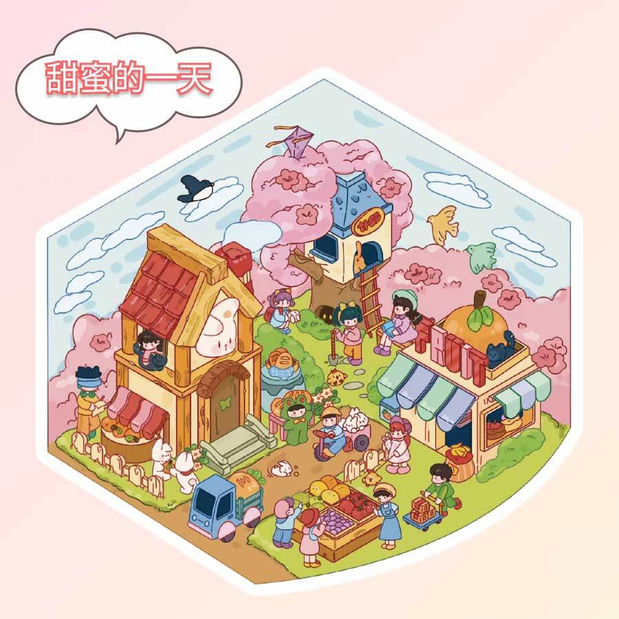 Sweet Farm DIY 3D Scene Stickers 4 Cute Miniature Scenes